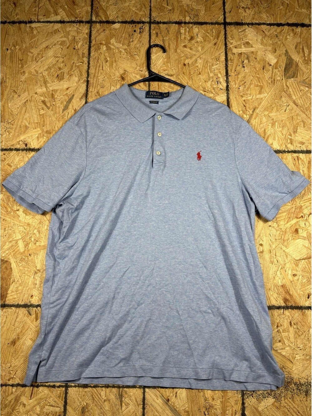 Polo Ralph Lauren Shirt Mens XL Blue Custom Fit Stretch Mesh Casual Preppy!